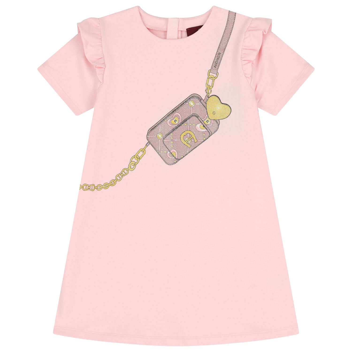 Girls Pink Logo Bag Dress, 3, hi-res image number null