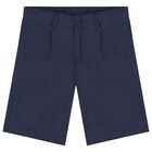 Boys White & Navy Blue Shorts Set, 3, hi-res
