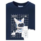 Boys Navy Blue Glow In The Dark Long Sleeve Top, 1, hi-res