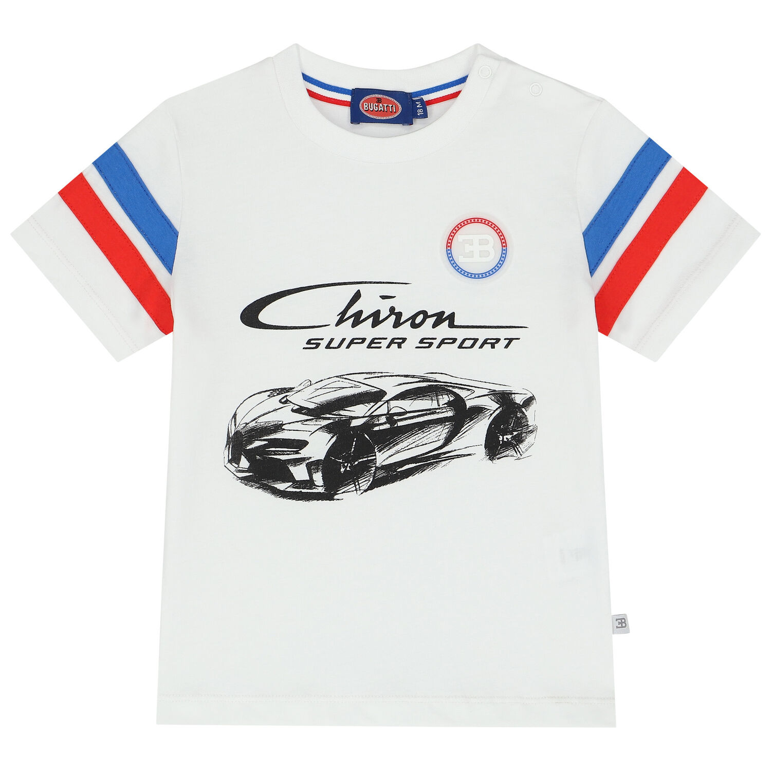 Younger Boys White Sports Car T-Shirt, 1, hi-res