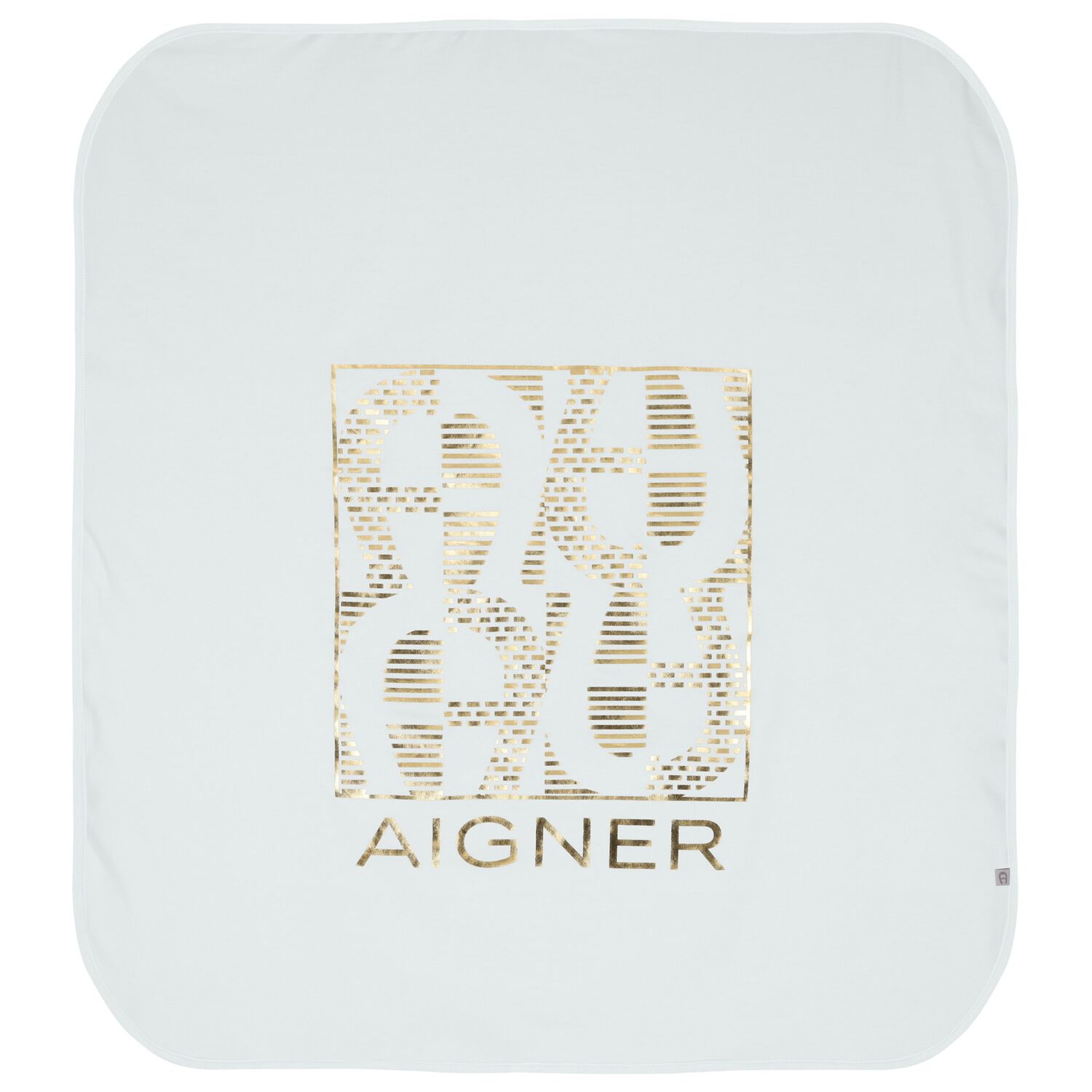 Baby Boys Blue & Gold Logo Blanket, 2, hi-res