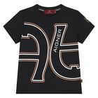 Younger Boys Black Logo T-Shirt, 2, hi-res
