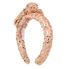 Girls Pink Sequin Bow Headband, 1, hi-res