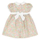 Younger Girls Pink & White Floral Dress, 1, hi-res