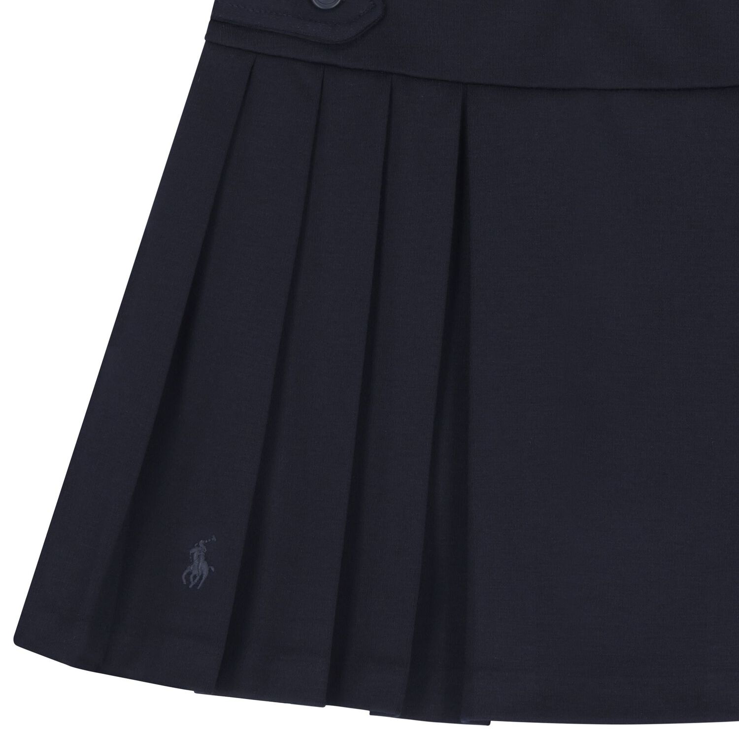 Girls Navy Blue Logo Pleated Skirt, 1, hi-res image number null