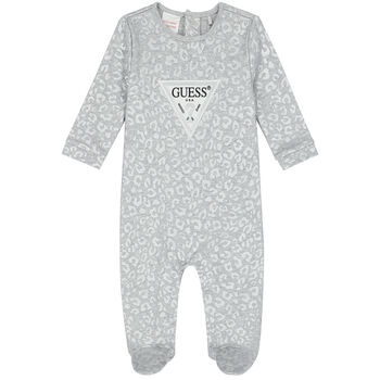 Baby Girls Grey Logo Babygrow