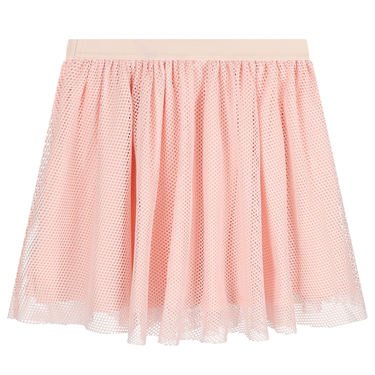 Girls White & Pink Logo Mesh Skirt Set , 1, hi-res