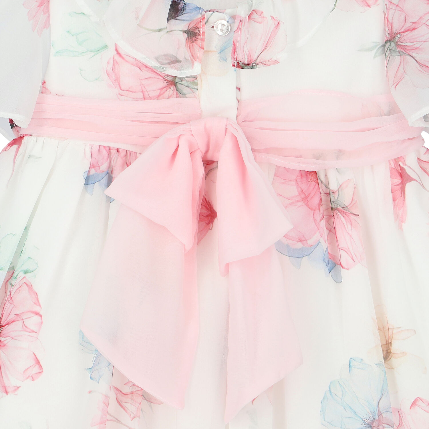 فستان شيفون بطبعة زهور باللون الأبيض, 1, hi-res