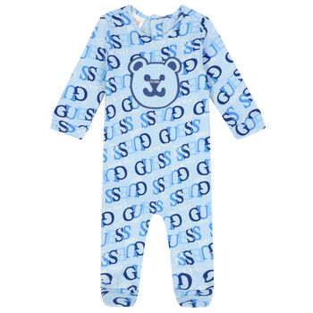 Boys Blue Teddy Bear Babygrow