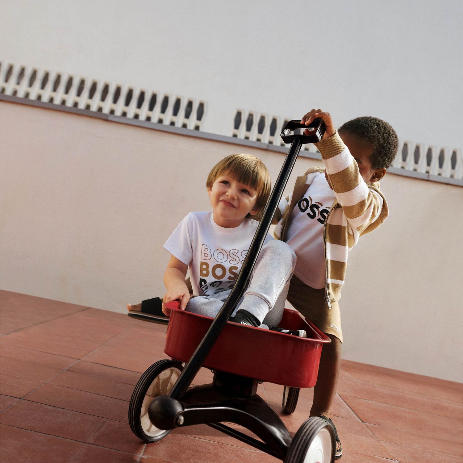 Younger Boys White Logo T-Shirt, 1, hi-res image number null