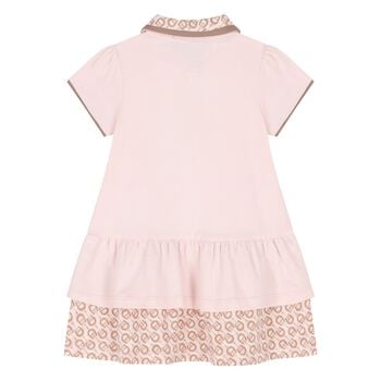 Younger Girls Pink Logo Polo Dress