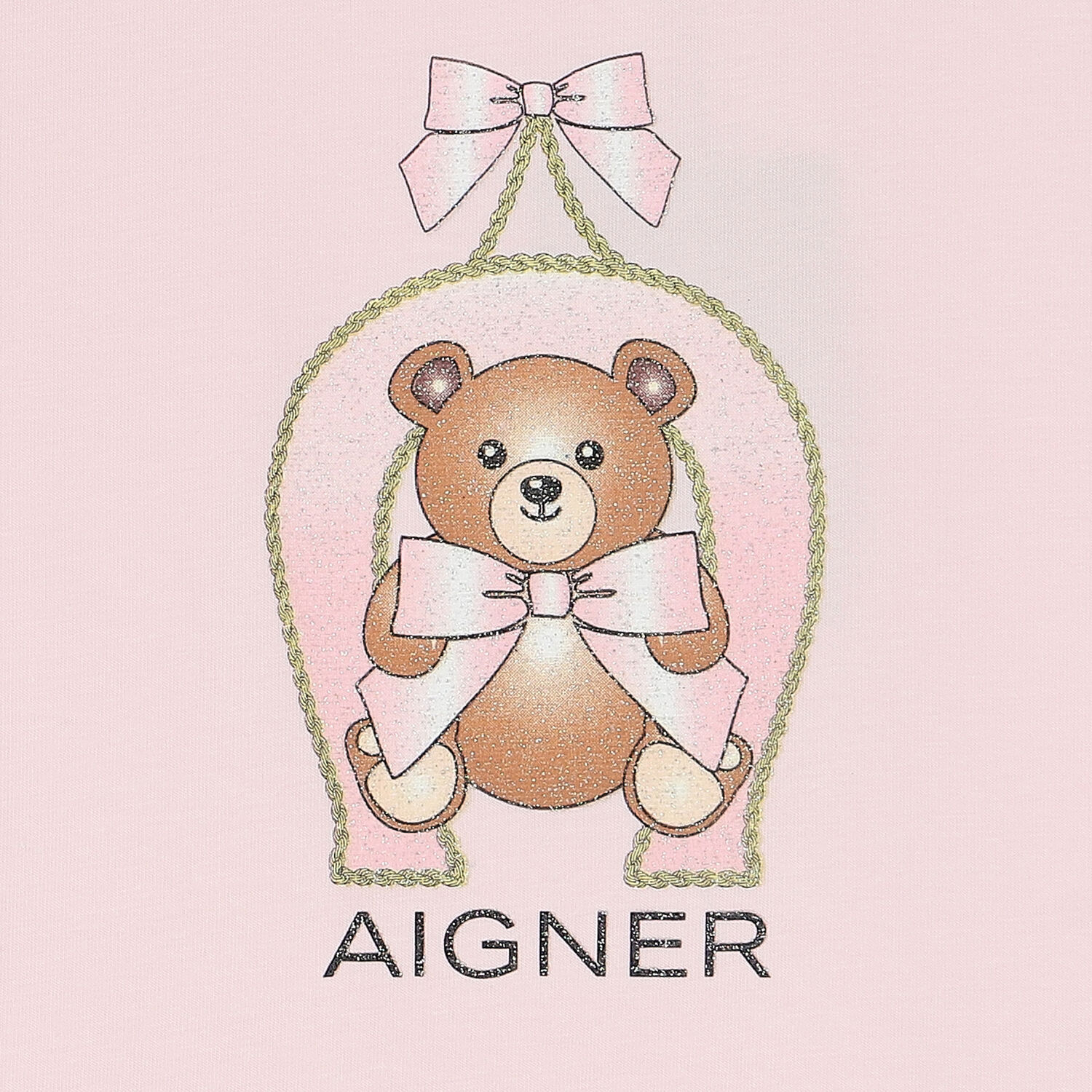 Girls Pink Bear Logo Dress, 4, hi-res