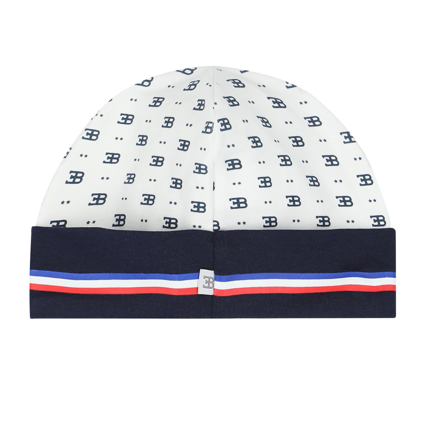 Baby Boys White & Navy Logo Hat, 1, hi-res