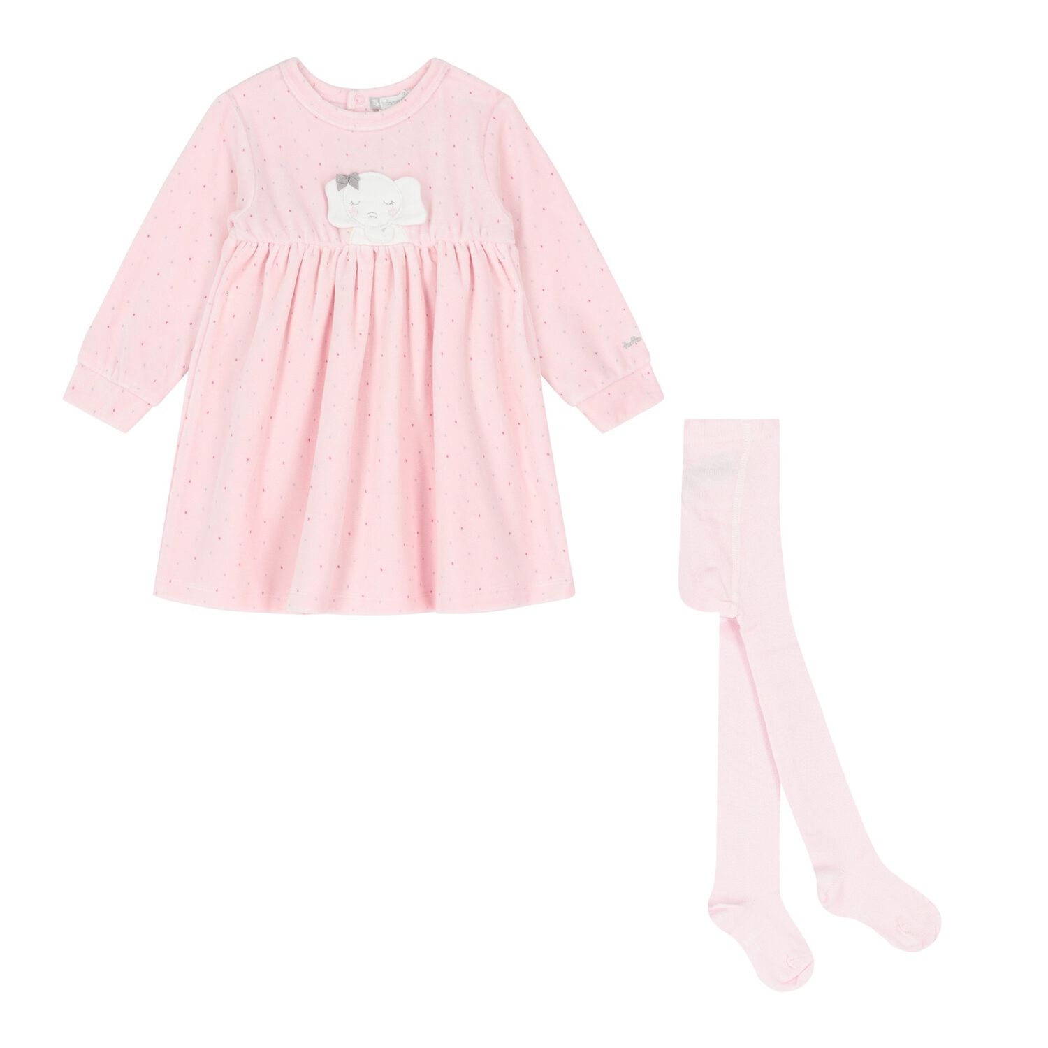 Baby Girls Pink Elephant Dress Set, 1, hi-res image number null
