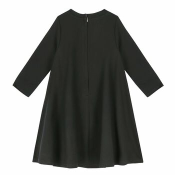 Girls Black Printed Dress