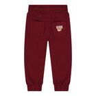 Baby Boys White & Red Teddy Bear Logo Joggers Set, 1, hi-res