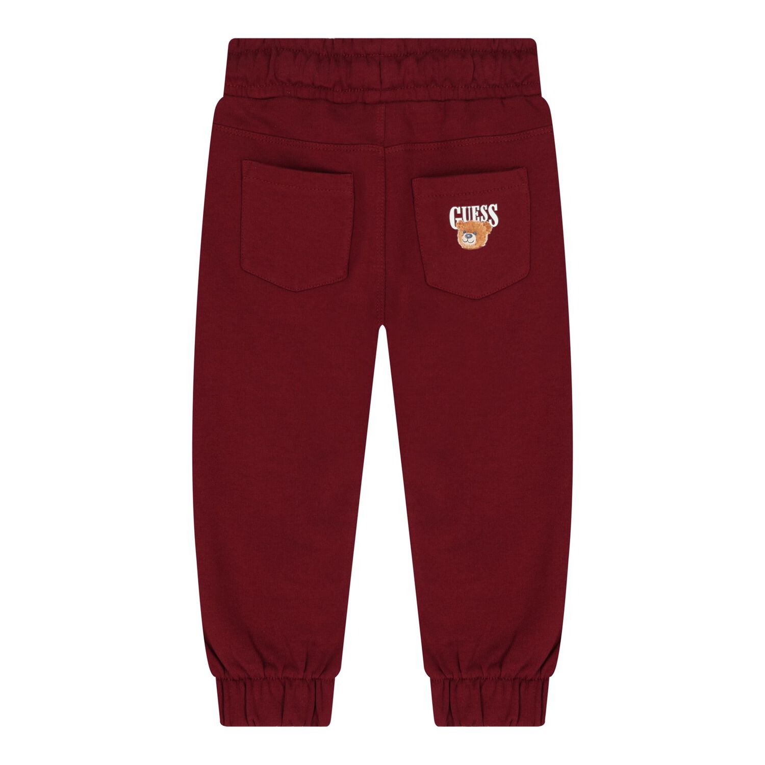 Baby Boys White & Red Teddy Bear Logo Joggers Set, 1, hi-res