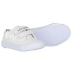 Girls White Logo Bow Shoes, 1, hi-res