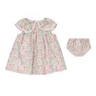 Baby Girls Green & Red Floral Dress Set, 2, hi-res