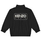 جاكيت هودي بالشعار باللون الأسود, 1, hi-res