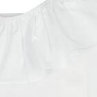 Girls White Ruffled Dress, 3, hi-res