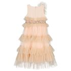 فستان بناتي وردي مزين بالترتر متعدد الطبقات, 1, hi-res