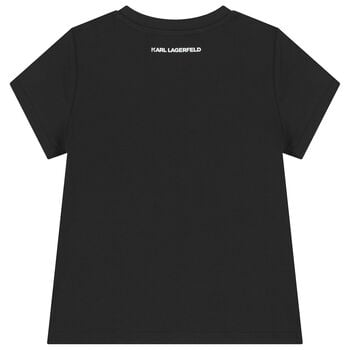 Girls Black Choupette Sequins T-Shirt