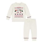 Baby Girls Ivory Festive Tracksuit, 1, hi-res