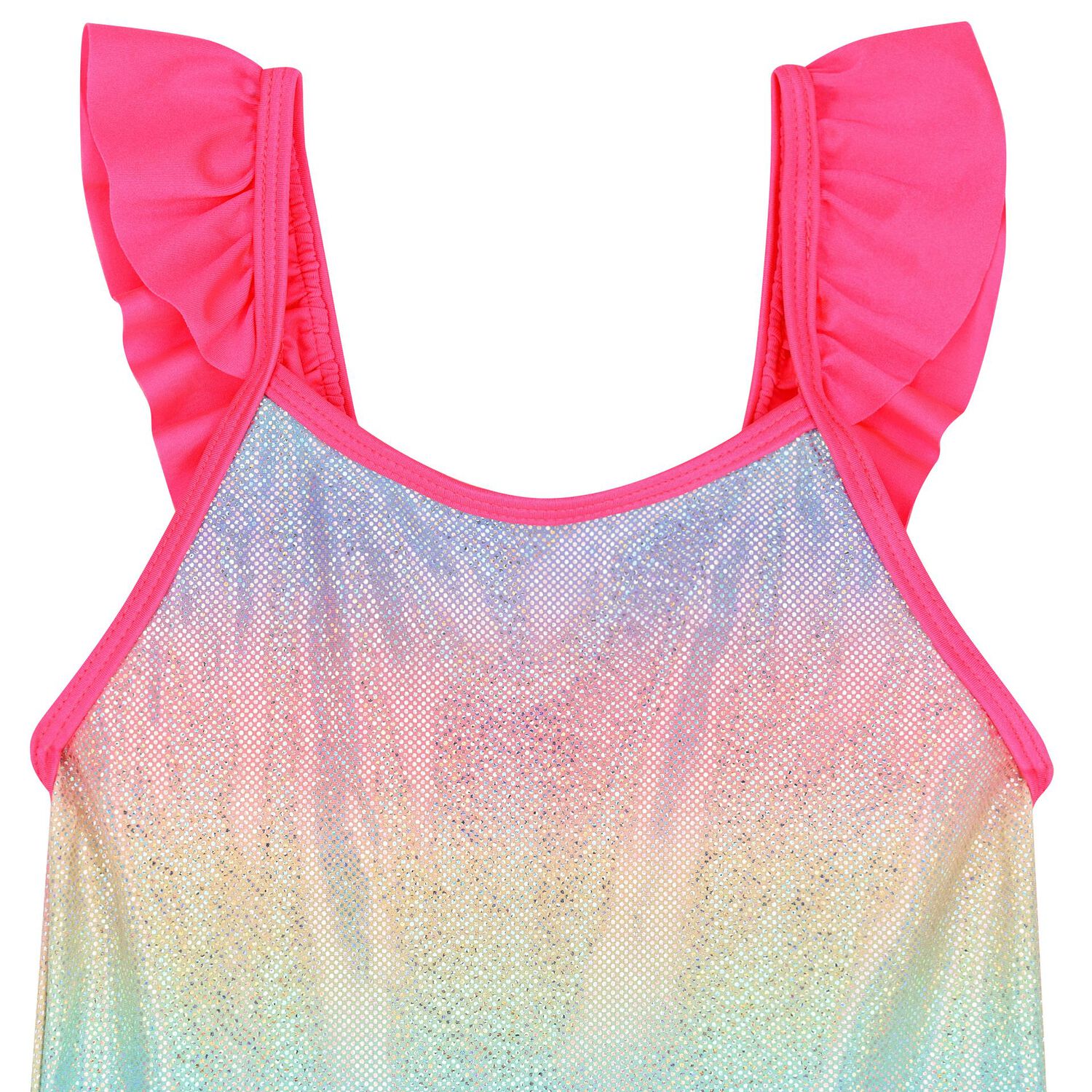 مايوة بنات بكشكشة باللون الوردي , 1, hi-res