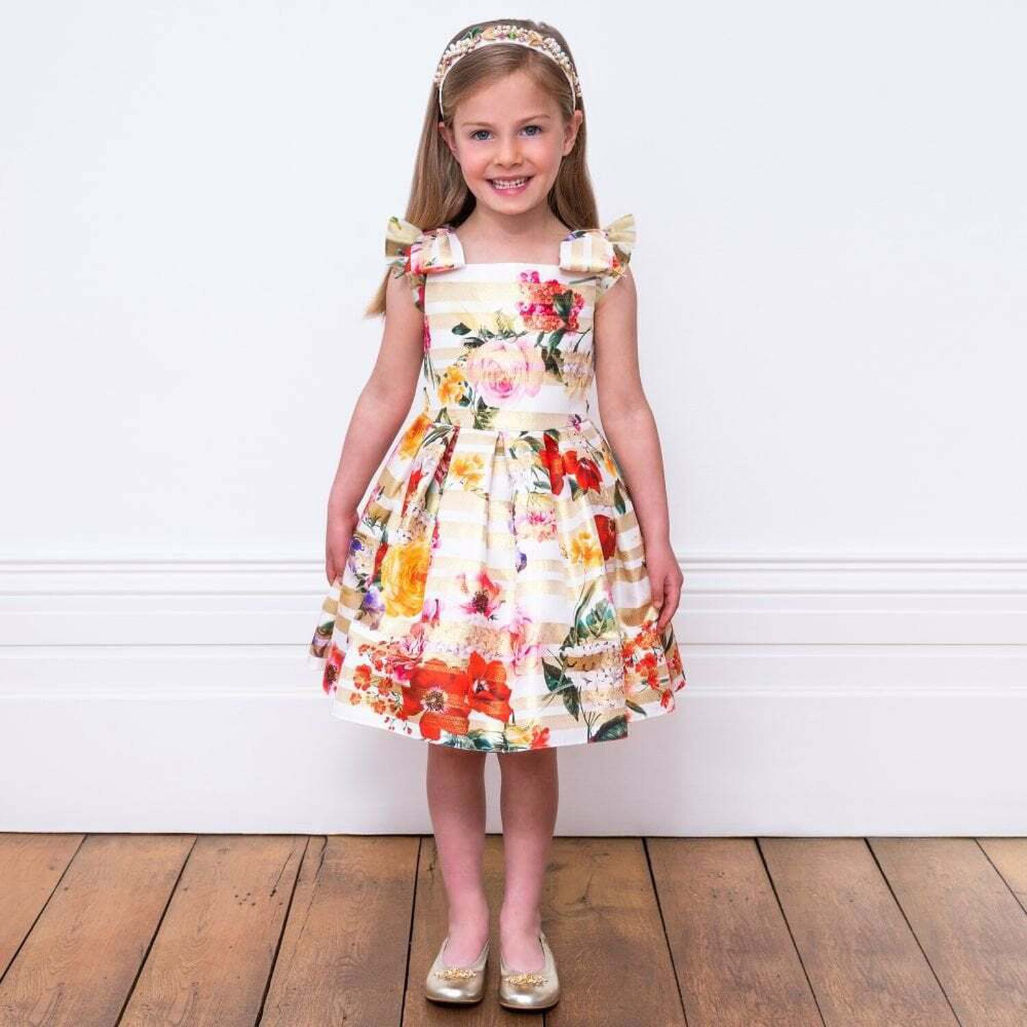Girls Floral Print Dress, 1, hi-res
