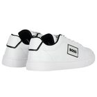 White Logo Leather Trainers, 1, hi-res
