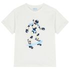 Boys White & Blue Shorts Set, 3, hi-res