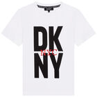 تيشيرت بالشعار باللون الأبيض للأولاد, 2, hi-res