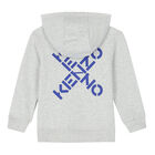 Boys Grey Logo Hooded Top, 1, hi-res