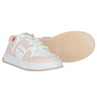 Girls Pink & White Logo Trainers, 1, hi-res