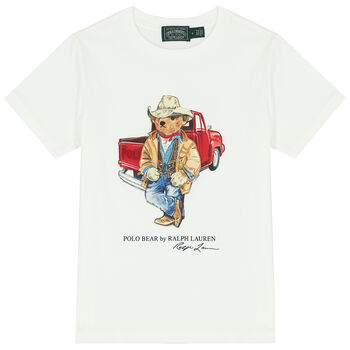 Boys White Polo Bear T-Shirt