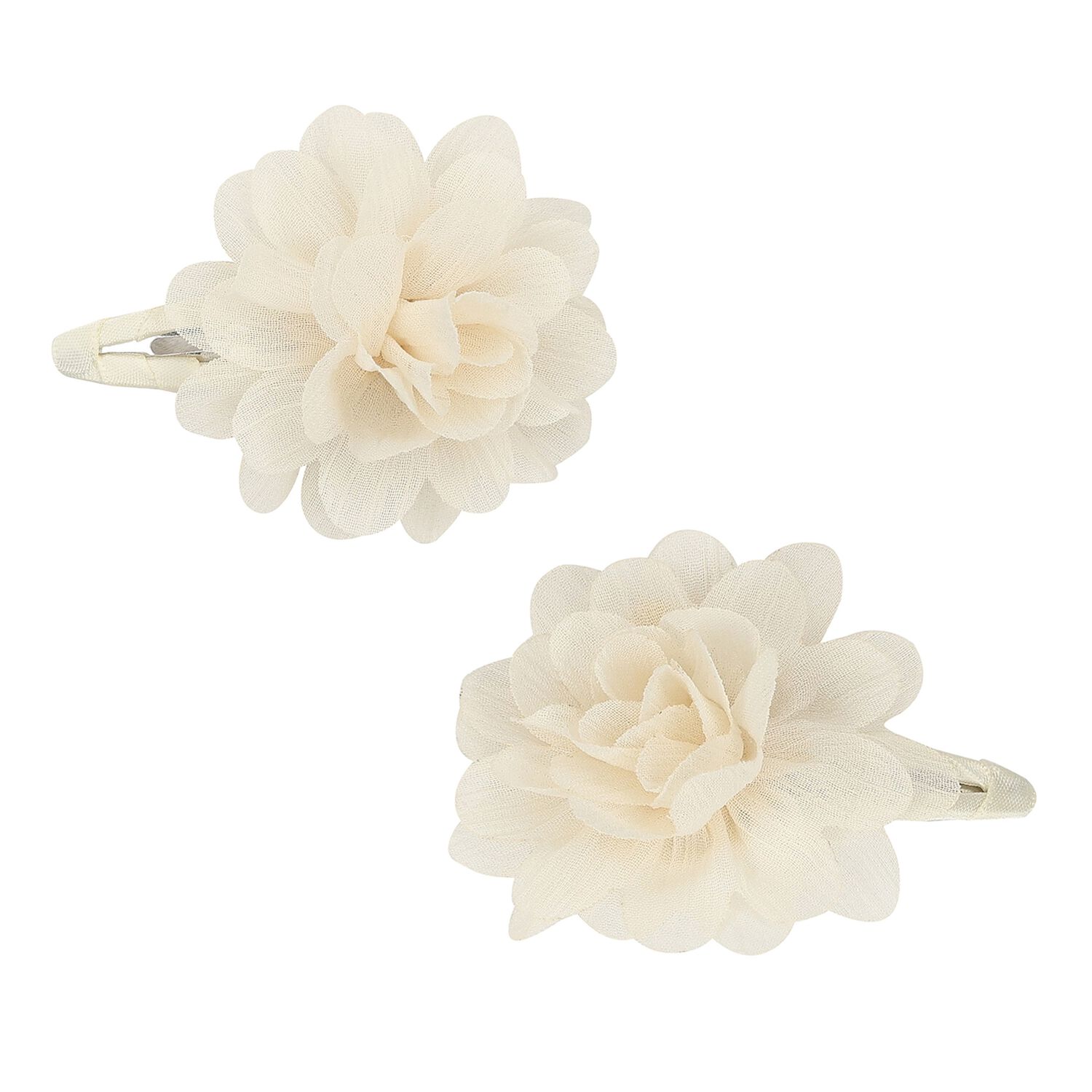 Girls Ivory Flower Hairclips ( 2-Pack ), 4, hi-res