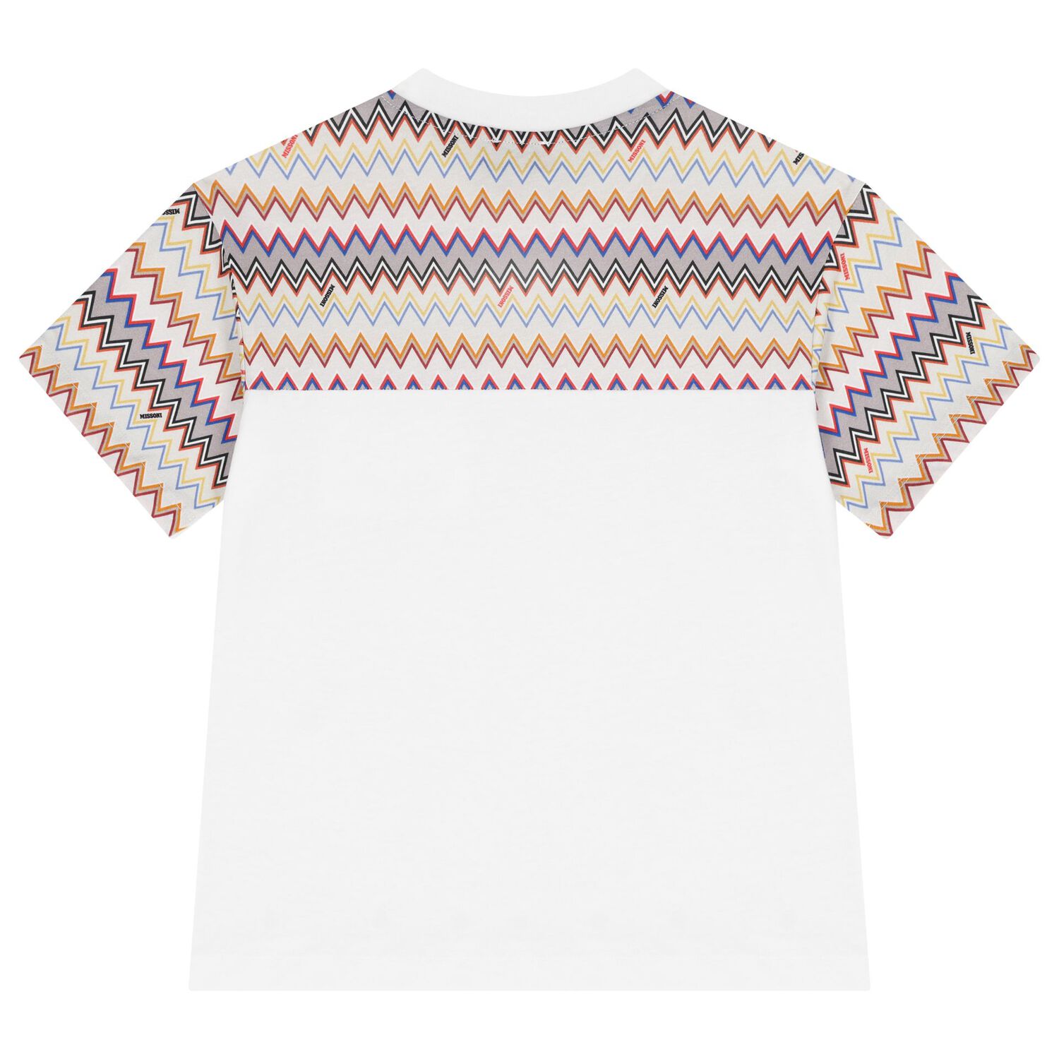 Boys White Zigzag T-Shirt, 1, hi-res