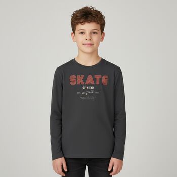 بلوزة عاجي باللون ورمادي بأكمام طويلة للأولاد (عبوة من قطعتين)