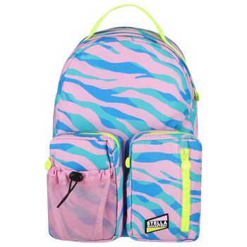 Girls Blue & Pink Logo Backpack