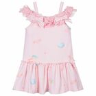 فستان عيد بطبعة كاندى باللون الزهرى للبنات, 1, hi-res