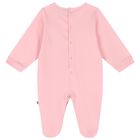 طقم بنات بالشعار باللون الوردي, 1, hi-res