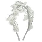 Girls White & Silver Butterfly Headband, 1, hi-res