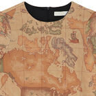 Girls Beige Geo Map Dress, 1, hi-res