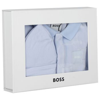 Baby Boys Blue Logo Babygrow Gift Set