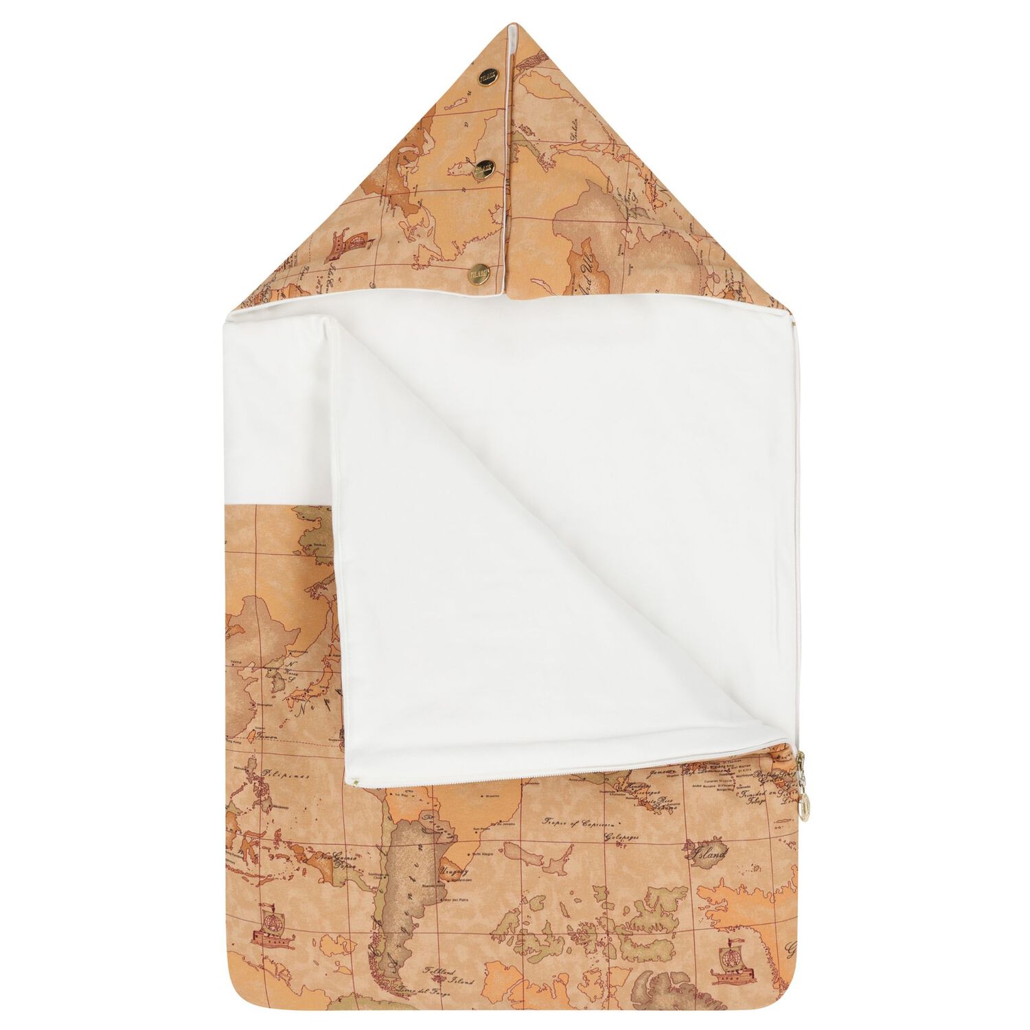 عش أطفال بشعار خريطة جغرافية باللونين الأبيض والبيج, 1, hi-res