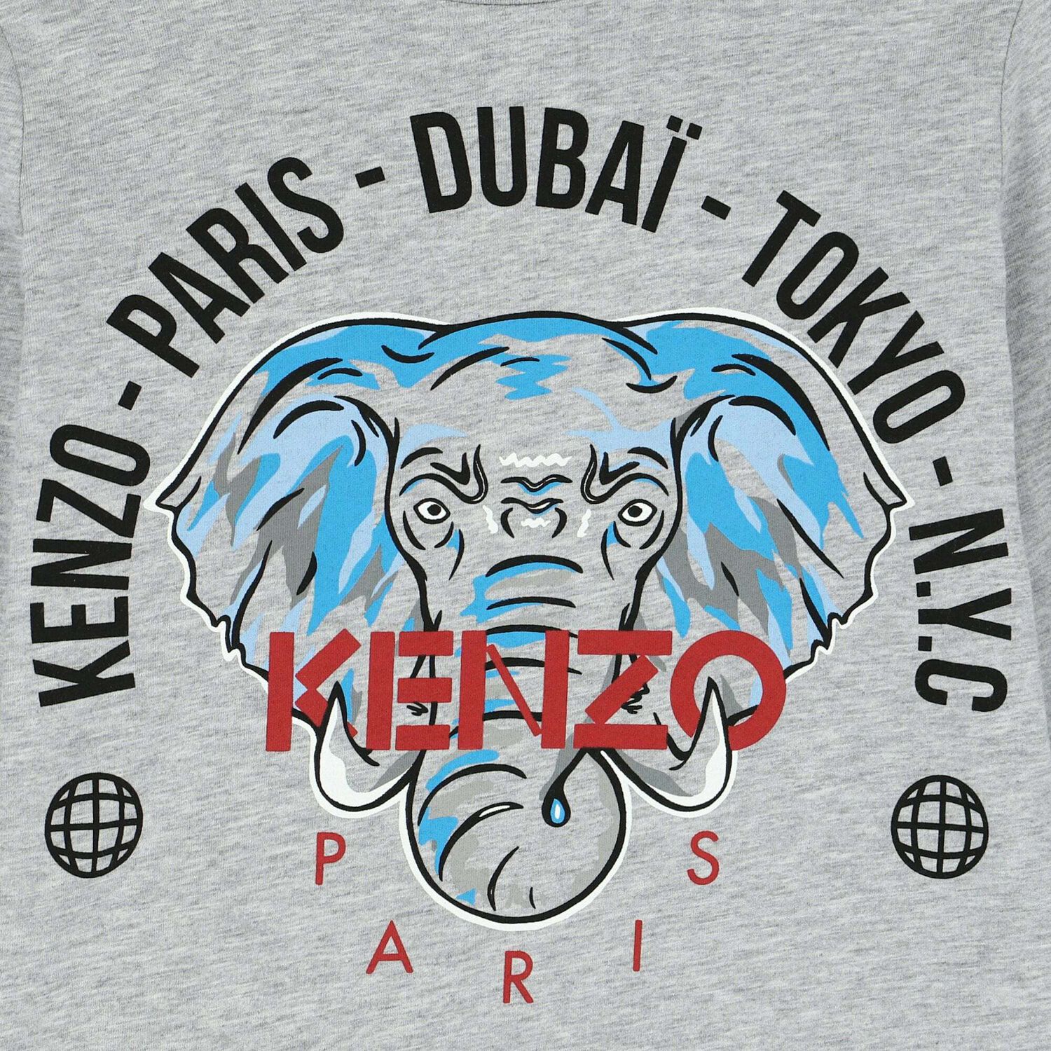 تيشيرت باكمام بالشعار باللون الرمادي للاولاد, 1, hi-res