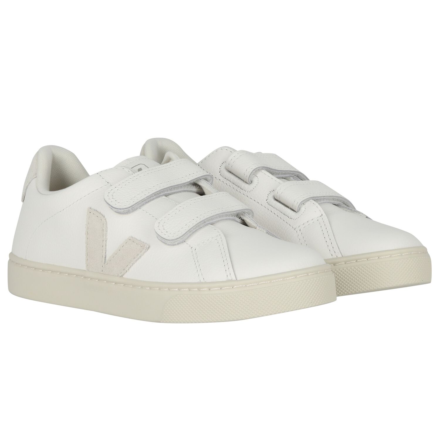 White Logo Leather Trainers , 1, hi-res