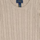 Boys Beige Logo Cable Knit Jumper, 1, hi-res