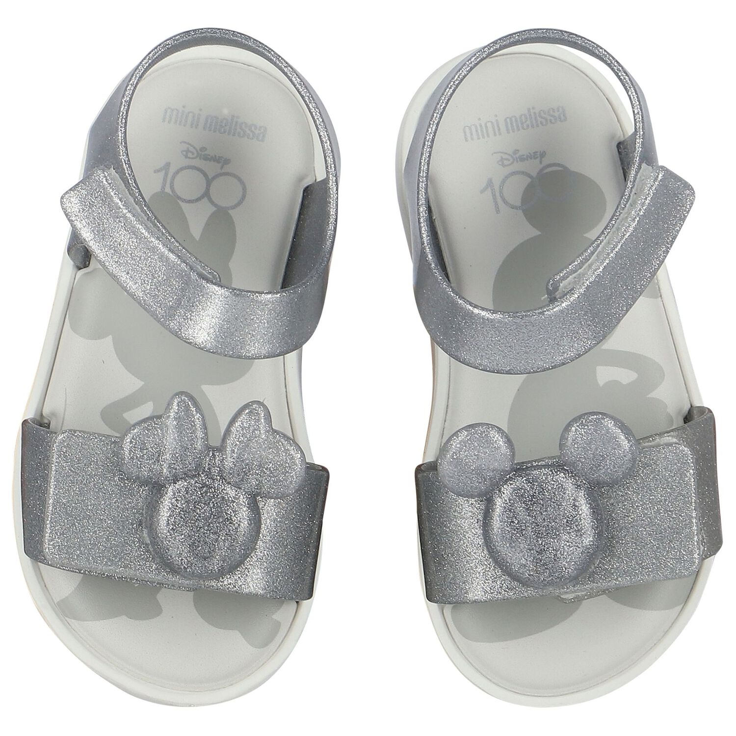 Younger Girls Ivory & Silver Disney Sandals, 2, hi-res image number null